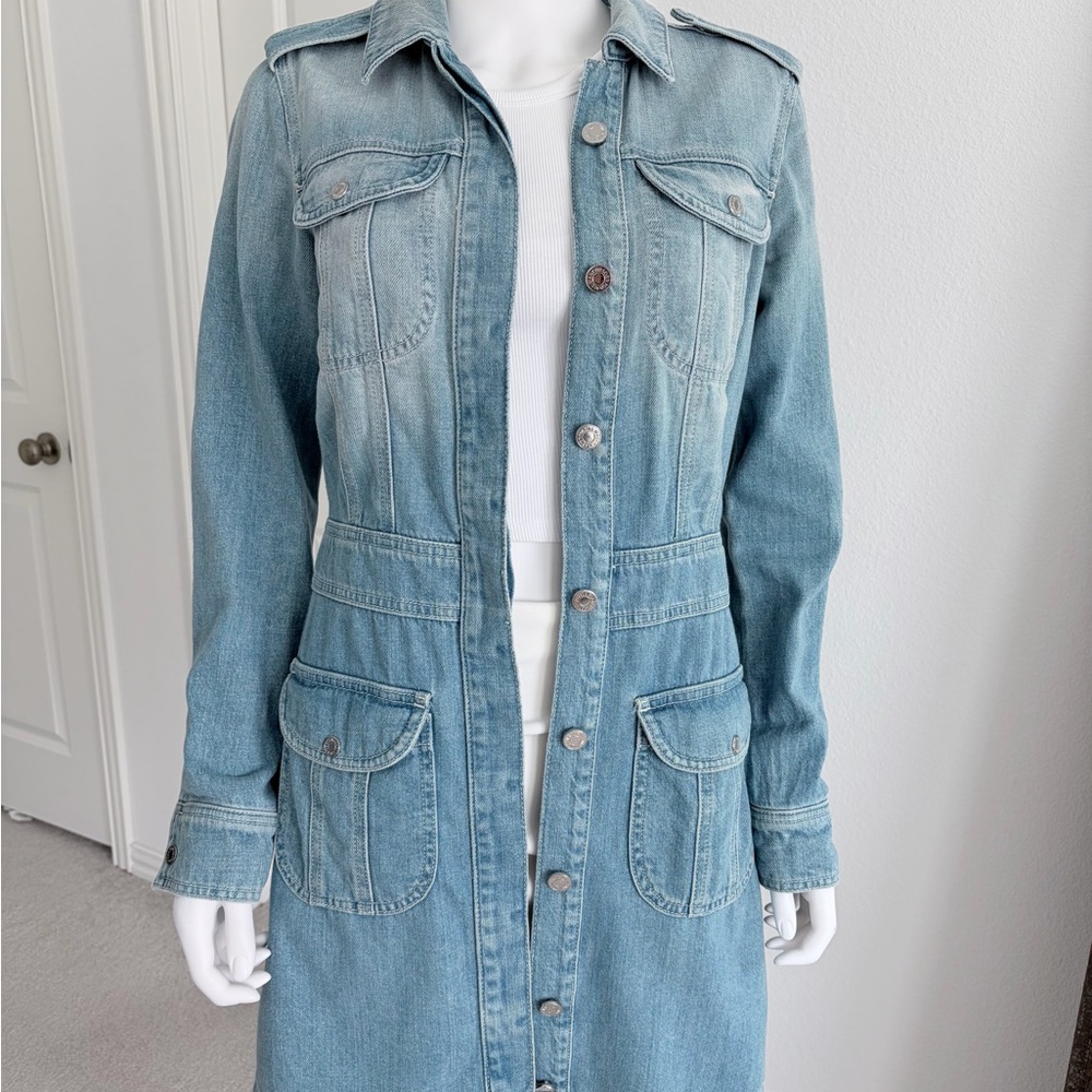7 For All Mankind Denim Utility Dress Small - Picture 3 of 7